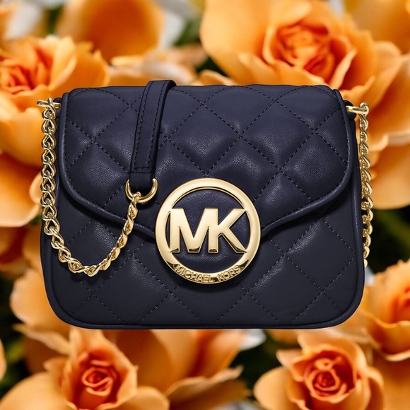 Michael Kors Fulton  Black Quilted Chain Crossbody Bag | Like New Designer Bag - Picture 3 of 16